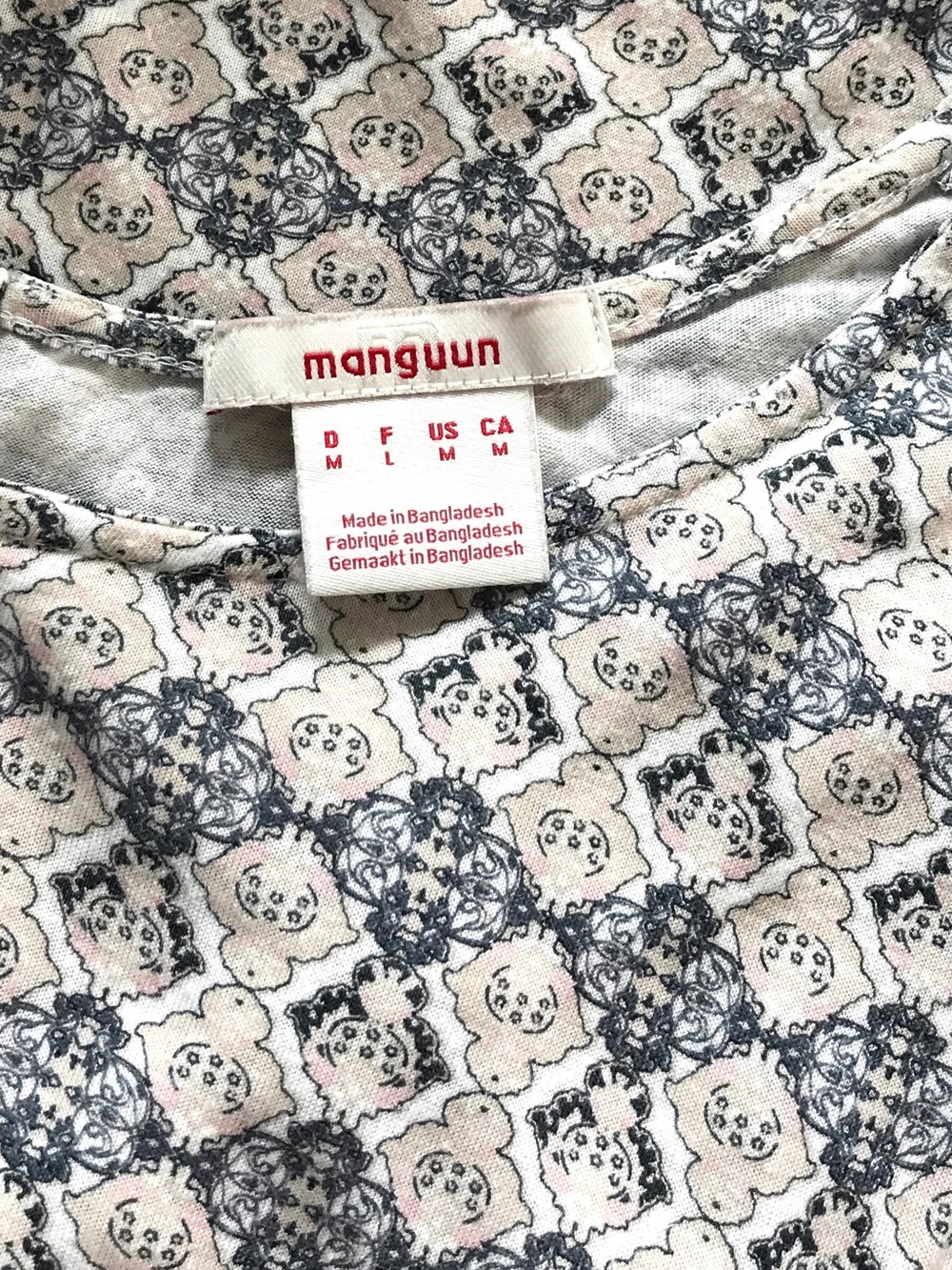 Manguum Paisley Tank Top Blue Pink Paisley Wooden Button Back Medium, Fits Small